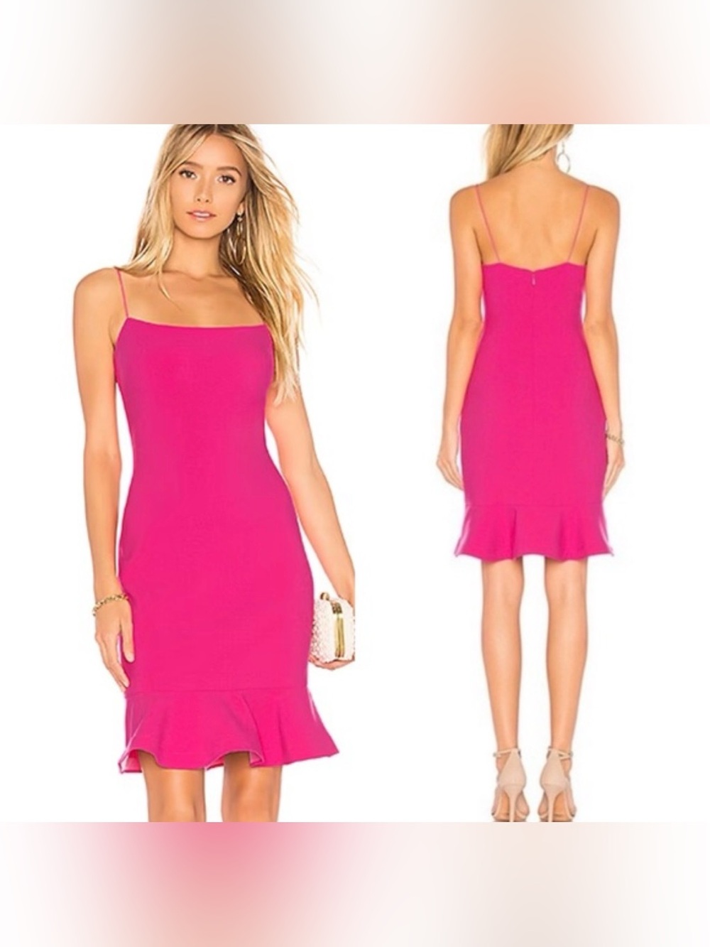 Likely - Pink Flame - Spaghetti Strap Mini Dress